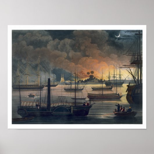 Poster La Conflagration de Dalla sur la rivière Rangoon,  (Devant)