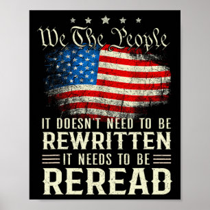 Poster La Constitution Américaine Du Drapeau Des Etats-Un