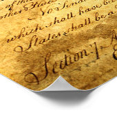 Poster La Constitution des États-Unis Vintage toile (Coin)