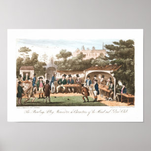 Poster La copie vintage de bowling Caricatures tôt