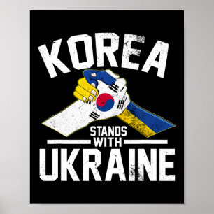Poster La Corée se tient aux côtés de l'Ukraine Drapeau u