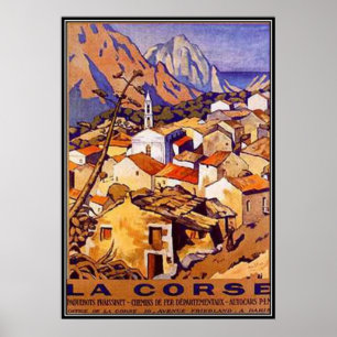 Poster La Corse vintage, France -