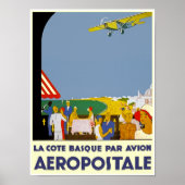 Poster La Côte Basque Par Avion (Devant)