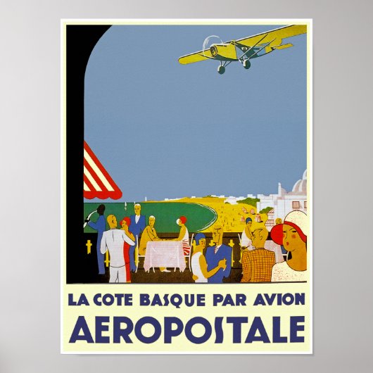 Poster La Côte Basque Par Avion (Devant)
