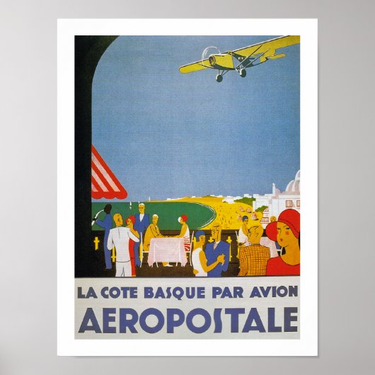 Poster La Côte Basque Par Avion (Devant)