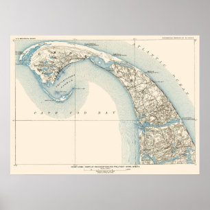 Poster La côte raye Provincetown Truro et Wellfleet