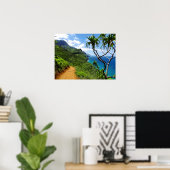 Poster La côte tropicale de Kauai Nepali à Hawaii (Bureau à domicile)