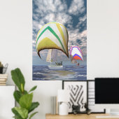 Poster La coupe de l'Amérique. . .. le bouleversement. (Bureau à domicile)