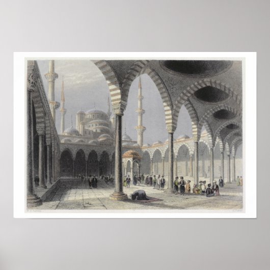 Poster La Cour de la mosquée de Sultan Achmet, Istanbul (Devant)