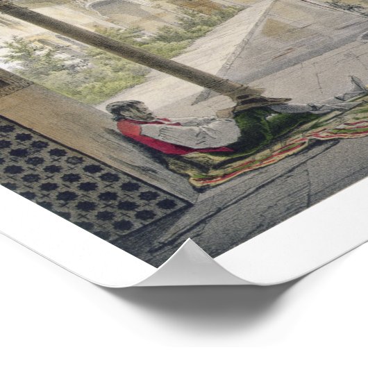 Poster La Cour de l'Alberca dans l'Alhambra, Grenade, (Coin)