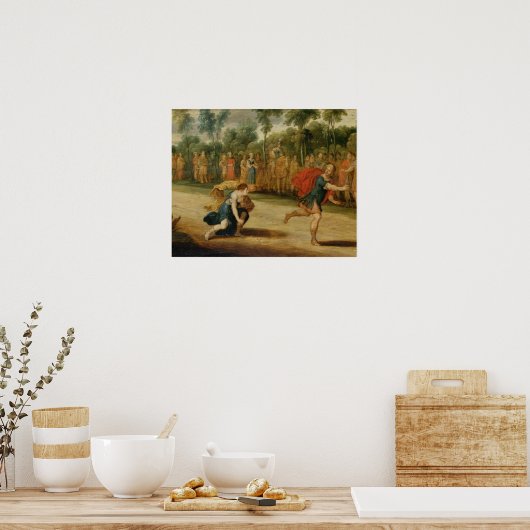 Poster La course d'Atalanta et Hippomène (huile sur panne (Cuisine)