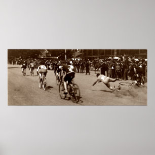Poster La course de bicyclette 1905 éliminent