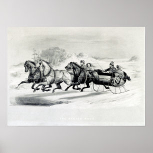 Poster La course de traîneau - 1859