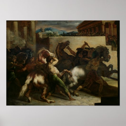 Poster La course du Cheval sauvage à Rome, vers 1817 (Devant)