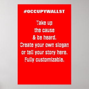 Poster La coutume occupent le signe de protestation de