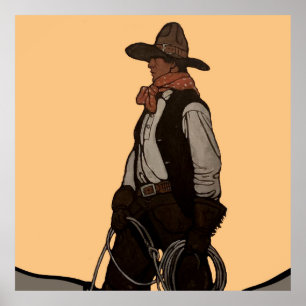 Poster La couverture du magazine The Cowboy par NC Wyeth