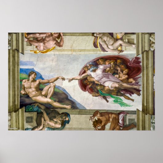 Poster La Création d'Adam | Michelangelo | (Devant)
