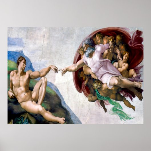 Poster La création d'Adam par Michel-Ange (Devant)