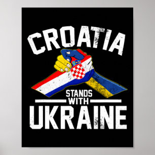 Poster La Croatie soutient l'Ukraine T-shirts avec drapea