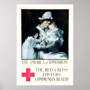 Poster La Croix-Rouge stimule la santé de la Communauté
