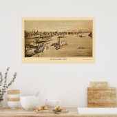 Poster La Crosse, WI Carte Panoramique - 1873 (Cuisine)