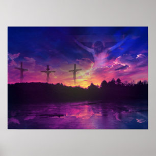 Poster La crucifixion du Jésus-Christ sur la croix