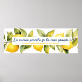 Poster La Cucina Piccola Lemon Kitchen Italien Proverbe (Devant)