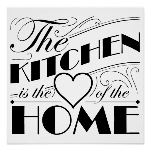 Poster La cuisine est au coeur du design de la citation m (Devant)