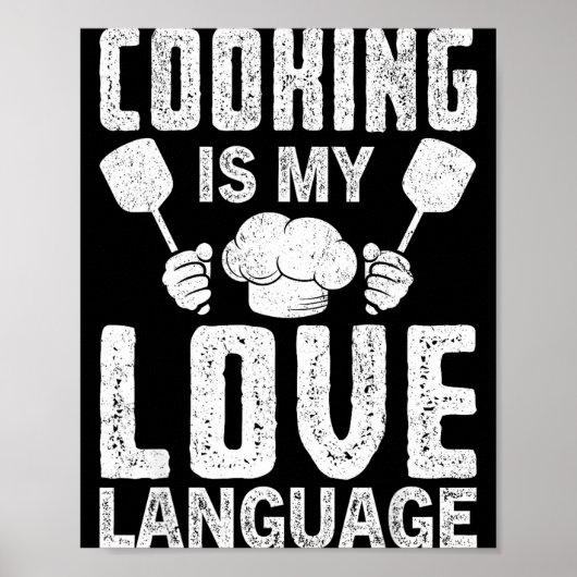 Poster La cuisine est mon langage de l'amour Citation drô (Devant)