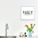Poster La cuisine moderne de grand-mère est toujours ouve<br><div class="desc">Bienvenue dans la cuisine de grand-mère, où l'amour et la chaleur sont toujours au menu ! Dégustez votre grand-mère préférée avec ce cadeau de charme de Zazzle. Que ce soit pour la Fête des Mères, son anniversaire, ou juste pour témoigner de sa gratitude, cet article réfléchi va certainement lui apporter...</div>