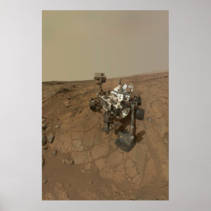 Poster La Curiosité A Rover Sur La Surface De Mars.