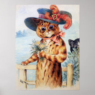 Poster La Dame au chat, Louis Wain