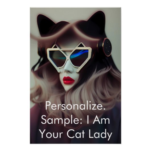 Poster La Dame au Chat (Personnalisable) (Devant)