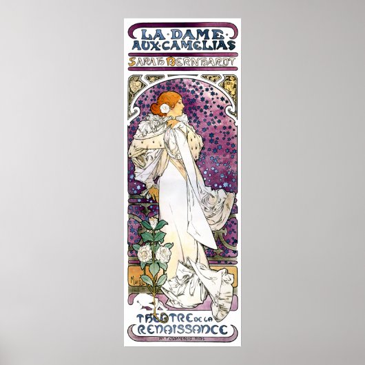 Poster la dame aux camélias by Alfons Mucha 1896 (Devant)