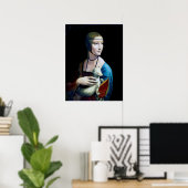 Poster La Dame avec une mine, Léonard de Vinci (Bureau à domicile)