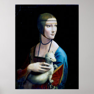 Poster La Dame avec une mine, Léonard de Vinci