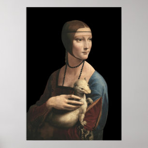 Poster La Dame avec une mine - Léonard de Vinci