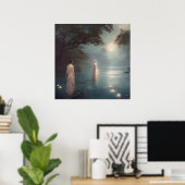 Poster La Dame de l'Art numérique du lac (Bureau à domicile)