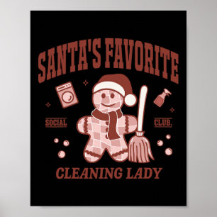 Poster La dame de nettoyage préférée du Père Noël Noël Ré