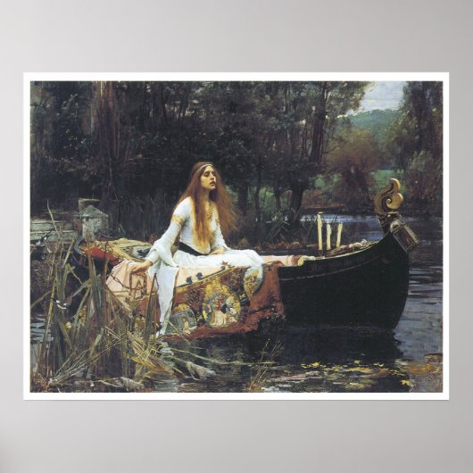 Poster La Dame de Shallot, 1888 John William Waterhouse (Devant)
