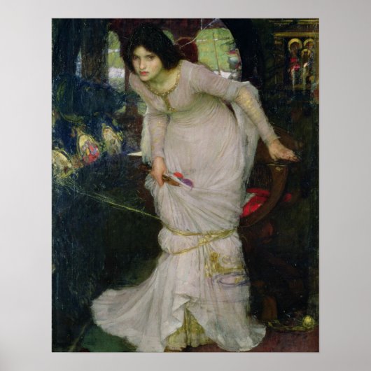 Poster La Dame de Shallot par John Waterhouse (Devant)