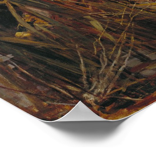 Poster La Dame de Shallot par Waterhouse (Coin)