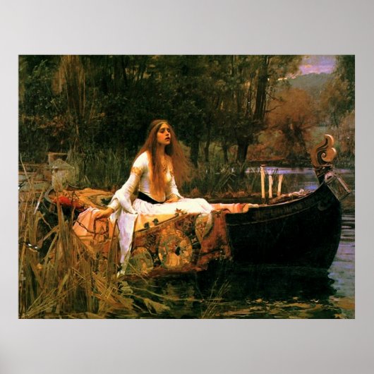 Poster La Dame de Shalott (1888) ~ Belle toile d'art (Devant)