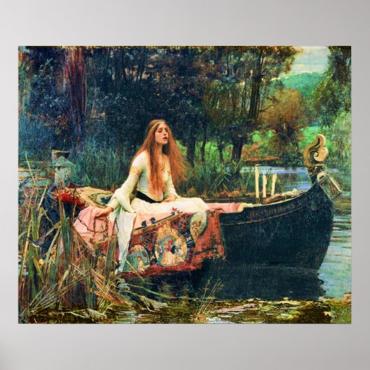 Poster La Dame de Shalott par John William Waterhouse (Devant)