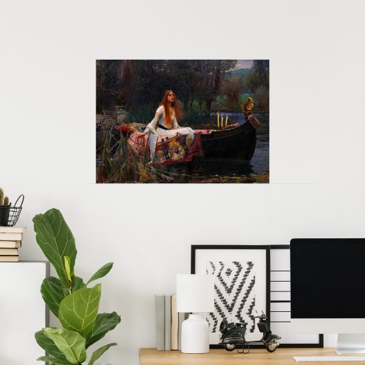 Poster La Dame de Shalott par John William Waterhouse (Bureau à domicile)