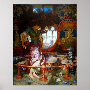 Poster La Dame de Shalott par William Hunt, préraphaélite