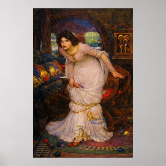 Poster La Dame de Shalott regardant Lancelot (Devant)