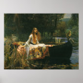 Poster La Dame de Shalott sur un bateau par John William (Devant)