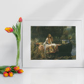 Poster La Dame de Shalott sur un bateau par John William