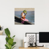 Poster La dame d'Ukulele à Hawaii (Bureau à domicile)